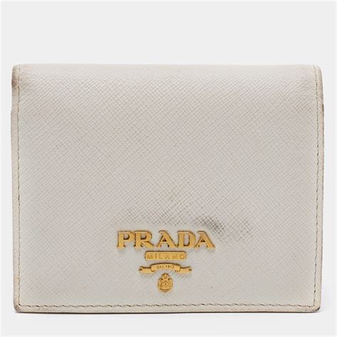 White Saffiano Leather Wallet 